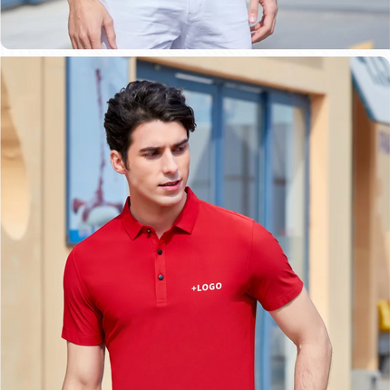 POLO shirt Free Custom Printing Logo Image Outdoor Training Fitness Gym Jogging Running Sweatshirt Quick drying T-shirt Elastic