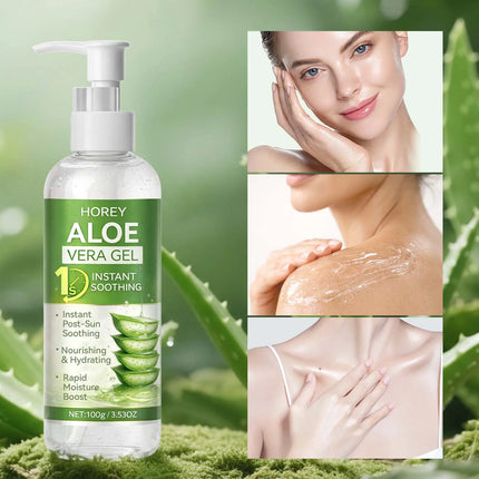 Natural Aloe Soothing Gel Instant Cooling After Sun Care Moisturizer Lightweight Non-Greasy Body Lotion for Dry Irritated Skin
