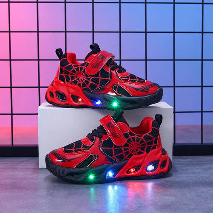 1-9-year-old boys and girls breathable mesh sneakers for spring and autumn, MGO Youngsters LED luminous motion-sensing sneakers-f
