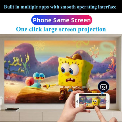 T100 Android System Projector 720P Wireless Phone Same-Screen MINI Projector Home Theater Player for iOS/Android&PC Projection