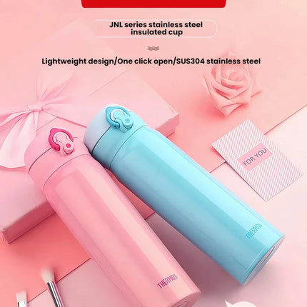 THERMOS 350/500ML Water Bottle Vacuum Flask Stainless Steel Thermal Mug, Hot Cold Keep 6-12H,Leakproof for Office Outdoor Travel