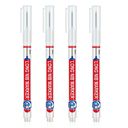 4Pcs/Set 20mm Deep Hole Long Nib Head Markers For Metal Perforating Pen Waterproof Bathroom Woodworking Decoration Multi-Purpose