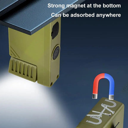 Rechargeable Mini EDC Handheld Flashlight Rotating LED Flashlight Outdoor 5 Modes Magnet Work Light Portable Pen Clip Lantern