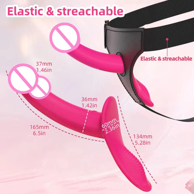 Strap-On Vibrating Dildo Adjustable Harness Vibrator with 10 Vibration Modes Wearable Harness Sex Toy for Female Couple Lesbians