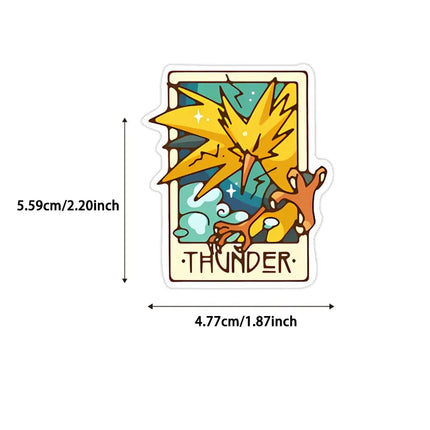 45Pcs/pack Pokemon Eevee Pikachu Tarot Card Stickers Anime Cartoon Vinyl Decals for Journal Laptop Water Bottle Decor Stickers