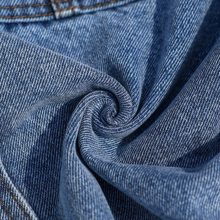 Men's Summer Blue Regular Denim Shorts. Multi-Pocket Design. Stylish and Casual.