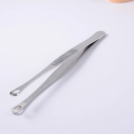 1PC Surgical Steel Professional Belly Ear Tongue Septum Lip Piercing Forceps Tweezer Clamp Self-Locking Piercing Needle Tool