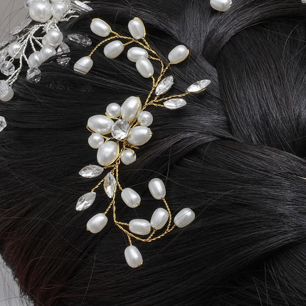 Elegant Pearl Crystal Hairpin Wedding Bridal U-shaped Metal Hair Comb Forks Hairstyle Clips Jewelry Accessories Design Tools