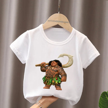 Hot Sale Moana Ocean Romance Princess Print Cute Kids T-Shirts Girls Clothes Baby Boys Short Sleeve T shirt Summer Children Tops