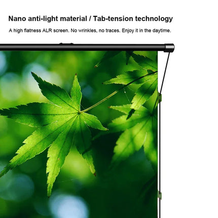 Portable Floor Pull-Up Tab Tension Screen Metal Silver ALR Material 3D Ready Projector Screen for Home Theater & Outdoor Use