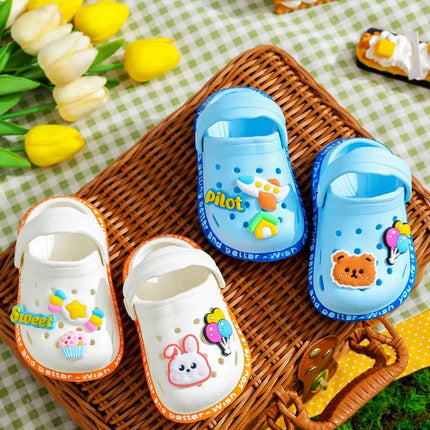 Summer Kids ShoesSandals Hole Children's Shoes Slippers Soft Anti-Skid Cartoon Design Hole Baby Shoes Sandy Beach For Boys Girls
