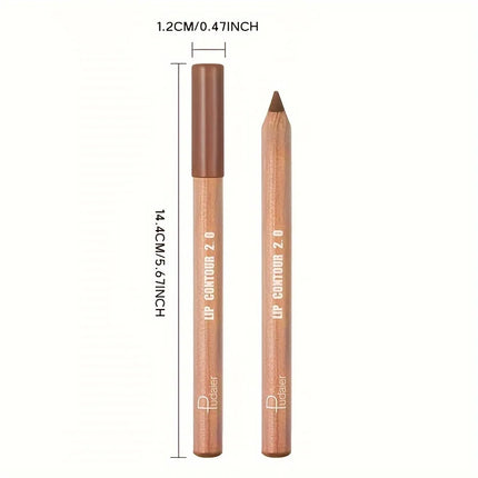 Pudaier Lip Contour 2.0 Matte Lip Liner Pencil Waterproof Long Lasting Easy Coloring With Built In Sharpener