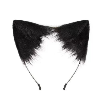 Costume Accessory Set Fox Ears and Tail Soft Faux Fur Hair Band Animal Themed Cosplay Halloween Party