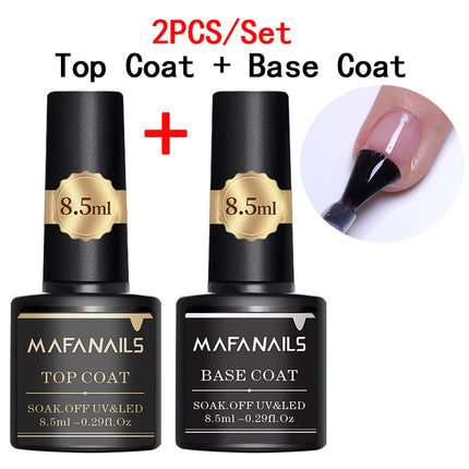 1/2pcs Nail Base Coat&Top Coat Gel Polish Sets 8.5ml Semi-permanent Nail Varnish Rubber Top Coat Base Coat Manicure Function Gel