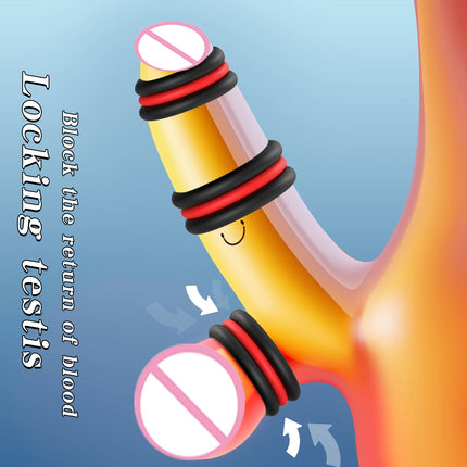 2 in 1 Penis Ring Ball Stretcher Scrotum Lock Cock Lasting Erection Extender Chastity Cock Cage For Man 18 Cock Ring Sex Toys