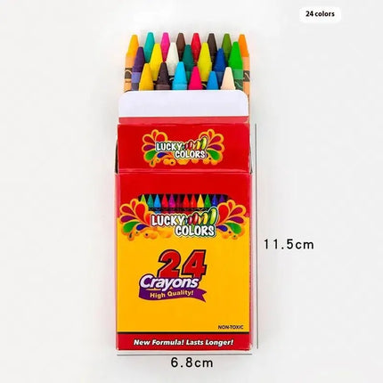 4/12/18/24Colors Art Drawing Set Multicolor Crayons Kid Graffiti Brush Student Oil Painting Stick Suit School Art Supplies