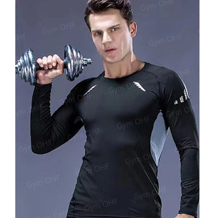 Men T Shirt Running Quick-Dry Shirts Men Compression T-Shirts Sportswear Gym Rash Guard Boxing Training Jiu Jitsu Bjj Sports Top