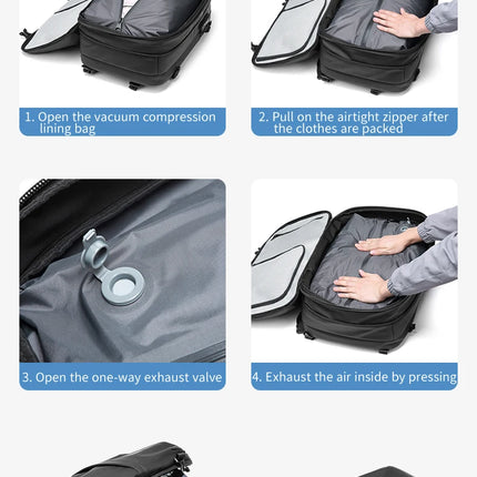 Men Travel Backpack vacuum compression 17 inch Laptop Business Large Capacity school Backpack Expanded outdoors Hiking backpack