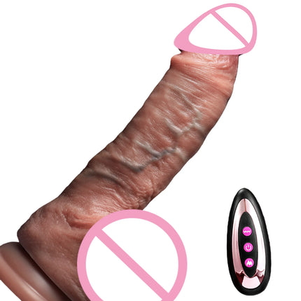Realistic Dildo Telescopic Vibrator Female Stimulator Big Penis Anal Plug with Heating Thrusting Sex Toys for Women