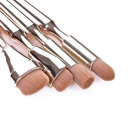 9pcs Rose Gold Makeup Brush Set Eyeshadow Blush Highlighter Foundation Concealer Blending Brush Fluffy Women Beauty Tool