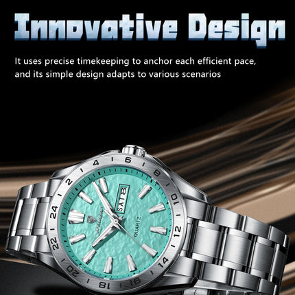 POEDAGAR Exquisite Fashion Men's Watches High Quality Waterproof Luminous Business Watch For Men Date Week Quartz Men's Wristwatch