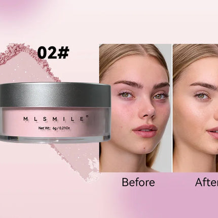 Pink Glitter Setting Powder 4 Color Long Lasting Oil Control Pearlescent Natural Face Matte Shimmer Loose Powder Makeup Cosmetic