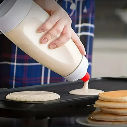 1000ml Hand Cranked Batter Mixer Bottle with Scale Batter Dispenser Pancake with Whisk Ball Baked Goods Easy-Squeeze Design 2026