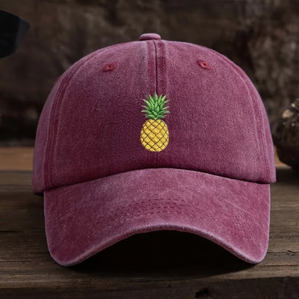 Pineapple printed baseball cap, outdoor casual hat, sports and daily outfit, fashionable headwear, street style