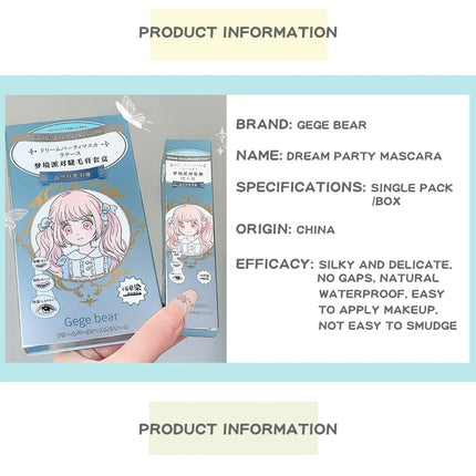 Gege Bear Dream Party Curly Black Sun Flower Mascara Cute Design All Day Long-Wearing Lash-Lengthening Thick Volume Eyelashes