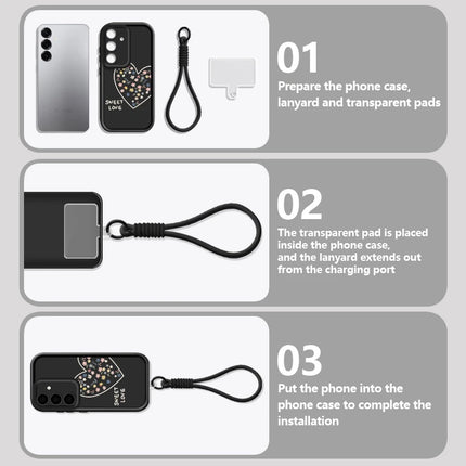 Sweet Love Hearts Lanyard Phone Case For Samsung Galaxy S25 S24 FE S23 S22 Ultra S25 Edge A56 A16 A17 A26 A55 A15 A54 5G Cover