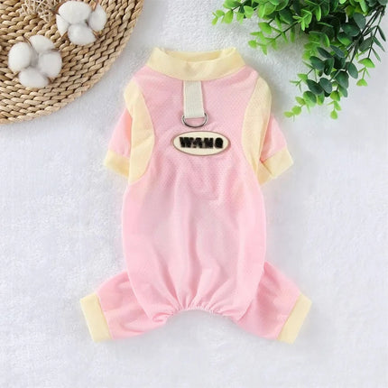 Summer Pet Dog Cooling Jumpsuit Ice Silk Breathable Quick Drying Small Dog Clothes Summer Mesh Vest Puppy Chihuahua Pet Clothes
