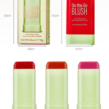 Multi-function Blush Stick Natural Cheek Face Rouge Blusher Cream Lasting High Color Rendering Brightening Skin Tone Waterproof
