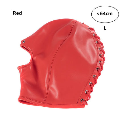 Open Mouth Fetish Harness Head Hood BDSM Slave Game Bondage Restraint Leather Mask Erotic Sex Toy Role Play for Couple Gay Adult