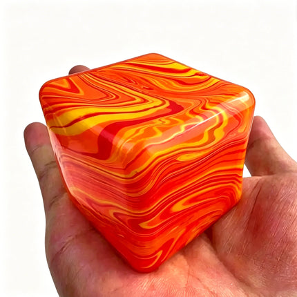 Stress Cube Squishy Gel Ball Marble Swirl Slow Rebound Soft Stretch Squeeze Fidget Sensory Decompression Anxiety Relief Toy.