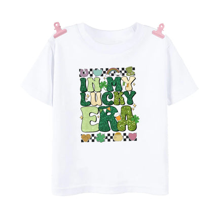 Rainbow Lucky Print Kids Shirts St. Patrick's Day Party Boys Girls Outfit T-shirt Holiday Child Short Sleeve Tops Toddler T Shirt