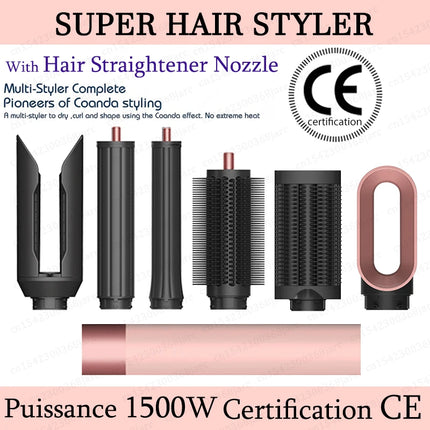 SenCiciMen Hair Styler Curling Iron Hair Hot Air Brush Curling Barrel Hair Dryer Salon Professional Curly Straight Hair Styler