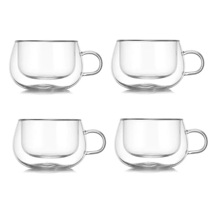 YWDL 100/200ml Double Walled Glass Coffee Cup Set Clear Espresso Cups With Handle Heat-resisting Glass Cup For Milk Latte Tea