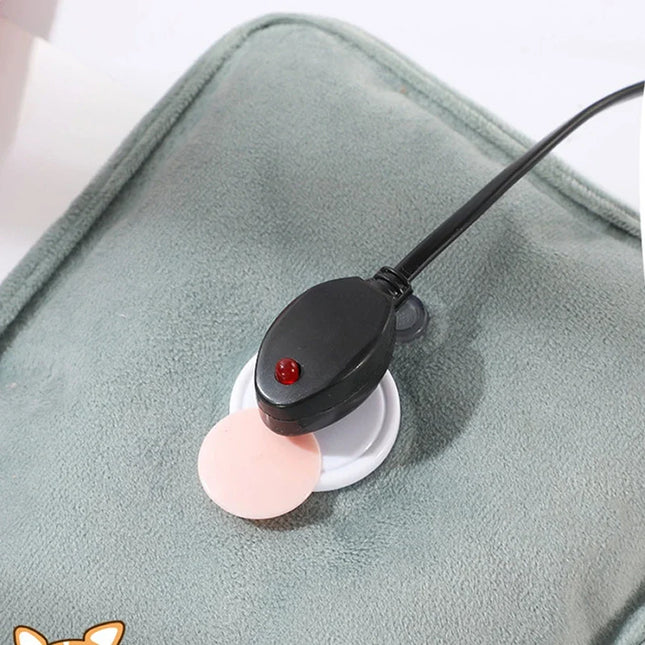 Electric Hot Water Bag Soft Winter Hand Warmer Reusable Bottle EU Plug Rechargeable Pocket