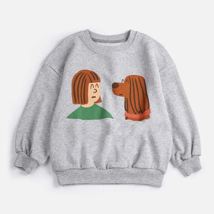Kids Sweatshirt Brand 2026 New Spring Boys Clothes Baby Girls Cartoon Cute Print Sweater Hoodie Children Cotton Outwear Tops