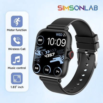New Kids Study Partner Smart Watch 1.83'' HD Multi-Language Bluetooth Call Music Player Mini Games Calculator Perfect Gift 2026