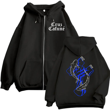 Rapper Cruz Cafuné 922 928 Merch Zipper Hoodie Fashion Hip Hop Vintage Zip Up Sweatshirts Men Women Casual Oversized Pullovers