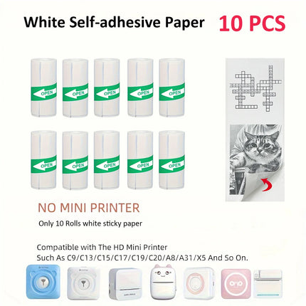 Thermal Mini Printer, Portable Inkless Sticker Maker,Bluetooth Free Cut Small Pocket Printer for Children DIY 57mm Photo Print