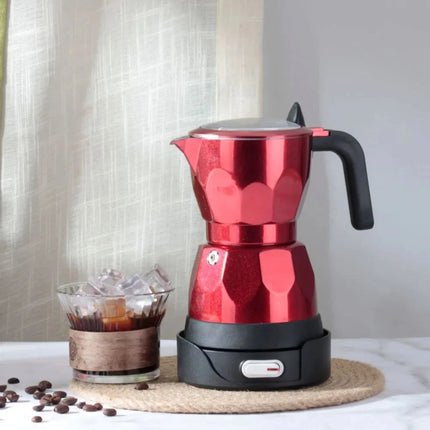 110V 220V 150ml Home Transparent Electric Moka Pot Aluminum Moka Pot Coffee Maker Simple Portable Coffee Pot