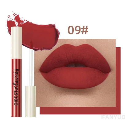 24 Colors Matte Lipstick Woman Lip Makeup Velvet Lipgloss Long Lasting Lip Tint Waterproof Non-stick Cup Lip Gloss Cosmetics