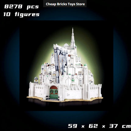 8278pcs The City Minas Tirith Capital Dispaly Model Bricks Building Blocks Kit Cheapest Set Gifts for Adults for Home Decor