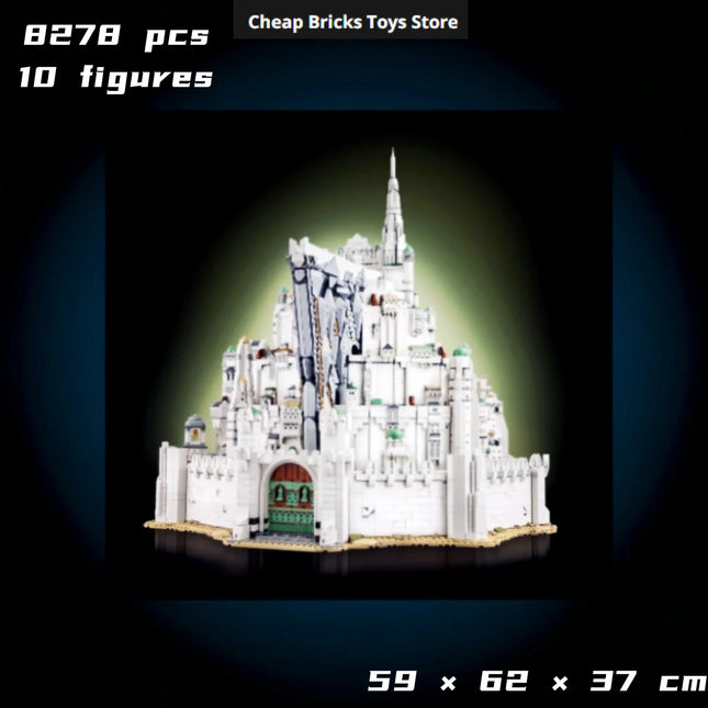 8278pcs The City Minas Tirith Capital Dispaly Model Bricks Building Blocks Kit Cheapest Set Gifts for Adults for Home Decor