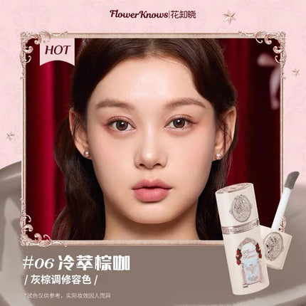 Flower Knows Shells Jewel Collection Embossed Silk Satin Blusher Expands Shrink Cheek Vintage Pearl Makeup
