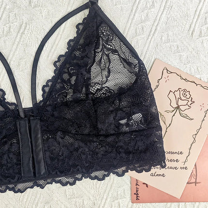 Summer New Style Lace Sexy Front Buckle Design Without Chest Pad V-neck Hot Girl Inner Sleeveless Backless Sexy Female Lingerie