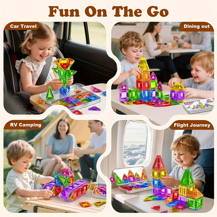 Mini Magnetic Building Blocks, Magnetic Pieces, Educational Building Toys, Travel Size, Easy to Carry, Small Size, Easy to Store