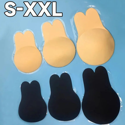 New Silicone Strapless Invisible Bra Pads Women Push Up Bras Self Adhesive Reusable Sticky Breast Lift Tape Rabbit Nipple Cover